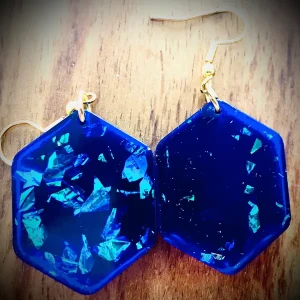 Blue Resin Earrings