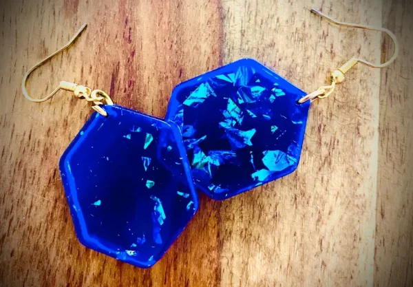 Blue Resin Earrings - Image 4