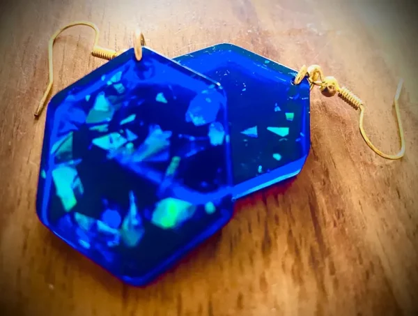 Blue Resin Earrings - Image 3