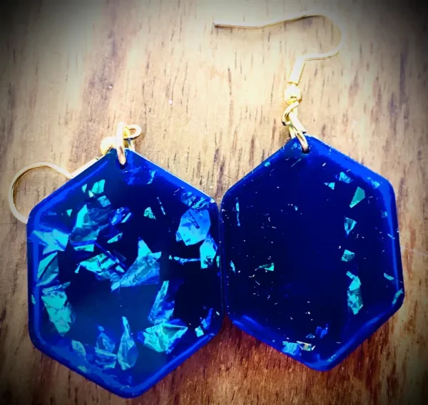 Blue Resin Earrings - Image 5