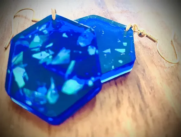 Blue Resin Earrings - Image 2